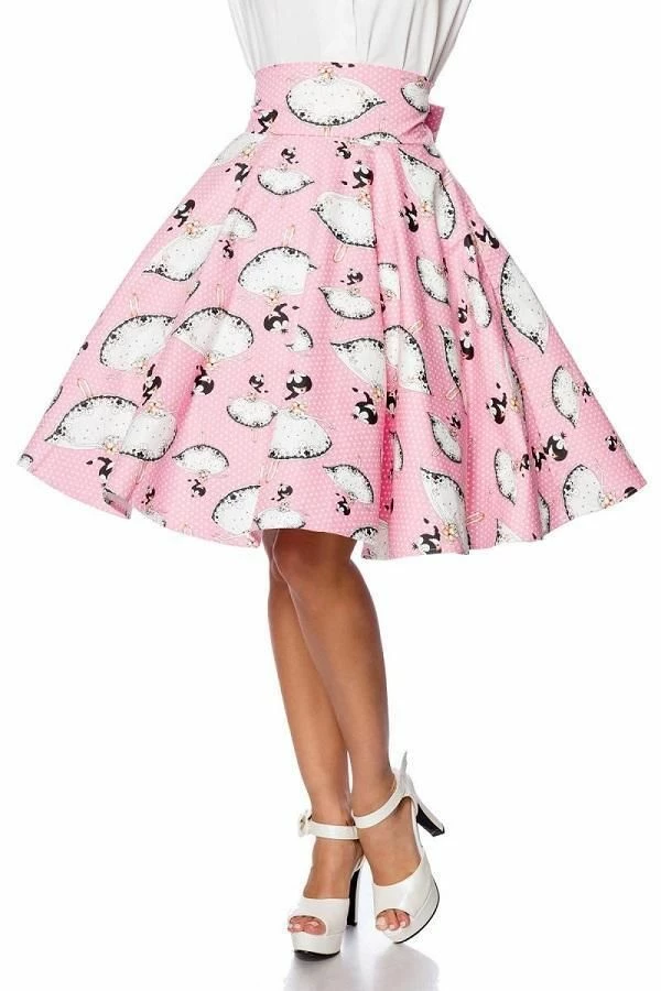 Belsira Clothing Pink Printed Vintage Skirt 4 Belsira Clothing Pink Printed Vintage Skirt