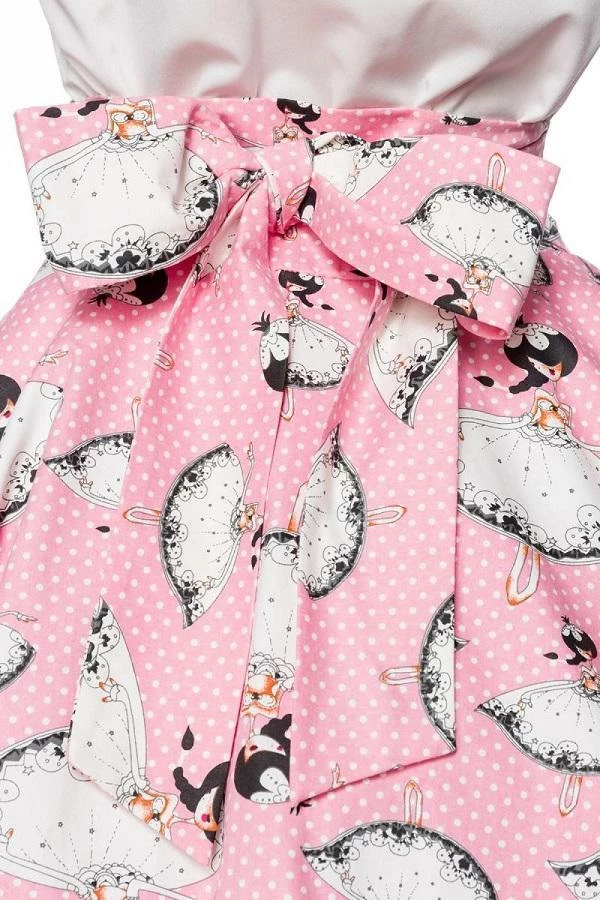 Belsira Clothing Pink Printed Vintage Skirt 7 Belsira Clothing Pink Printed Vintage Skirt