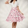 Belsira Clothing Pink Printed Vintage Skirt 1 Belsira Clothing Pink Printed Vintage Skirt