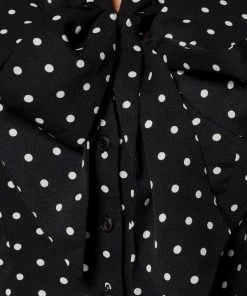 Belsira Polka-Dot Long Sleeve Blouse Clothing