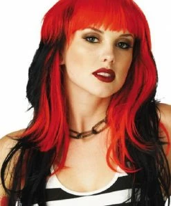 Palmer Agencies Long Wig Red And Black Costumes