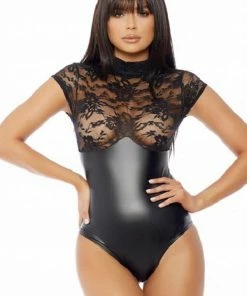 Forplay Lingerie Wet-Look And Mesh Body