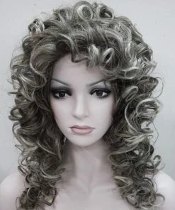 Flirtywomen Spiral Curl Grey Mix Wig Wigs