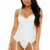 Forplay White Matte Bustier Faux Leather
