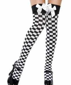 Smiffys Costumes Black And White Check Socks