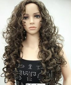 Flirtywomen Medium Brown Long Spiral Curl Wig 9369 Wigs