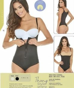 Cocoon Shapewear Black Thong Braless Bodysuit