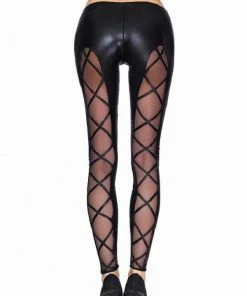 7 Th Heaven Wet-Look Footless Leggings Camiri