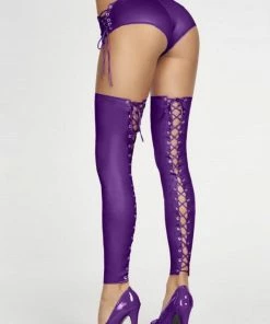 7 Th Heaven Black Wet-Look Leggings Casma