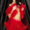 Chilirose Lingerie Poland Skirts Ruffled Red Burlesque Skirt