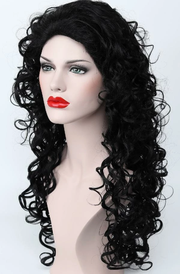 Flirtywomen Jet Black Long Spiral Curl Wig 9369 Wigs 5 Flirtywomen Jet Black Long Spiral Curl Wig 9369 Wigs