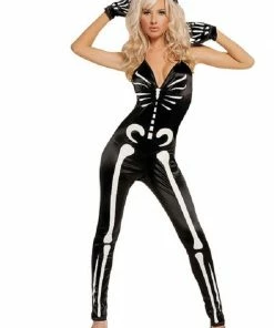 Elegant Moments USA Costumes Skeleton Glow In The Dark Jumpsuit Costume