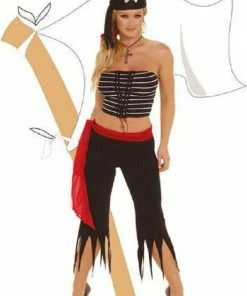 Elegant Moments USA Pirate Costume Top, Hat And Leggings