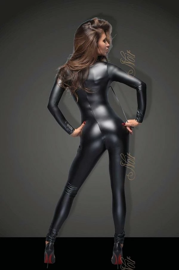 Noir Handmade Poland Power Wet-look Cat-suit F162 4 Noir Handmade Poland Power Wet-look Cat-suit F162
