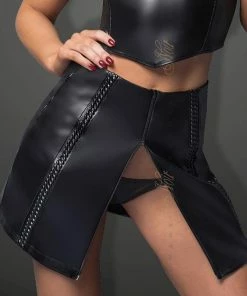 Noir Handmade Poland Clothing Eco-leather Skirt F171 13 Noir Handmade Poland Clothing Eco-leather Skirt F171