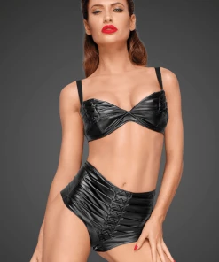 Noir Handmade Poland High-waisted Wet-look Shorts F176