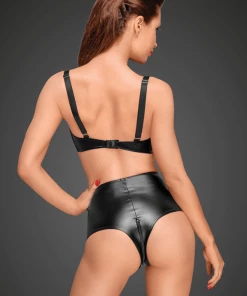 Noir Handmade Poland High-waisted Wet-look Shorts F176 8 Noir Handmade Poland High-waisted Wet-look Shorts F176