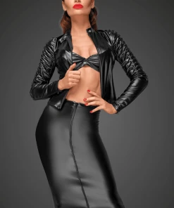 Noir Handmade Poland Power Wet-look Skirt F177 Clothing