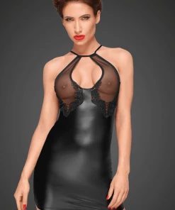 Noir Handmade Poland Clothing Power Wet-look Dress F185