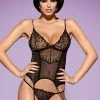 Obsessive Lingerie Poland Black Basque With Matching Lace Thong