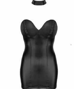 Noir Handmade Poland Wet-Look Mini Dress F172 Clothing