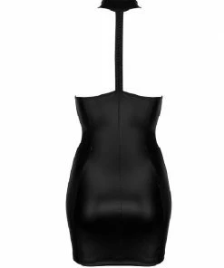 Noir Handmade Poland Wet-Look Mini Dress F172 Clothing