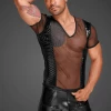 Noir Handmade Poland Mens Shirt Mesh And PVC H055