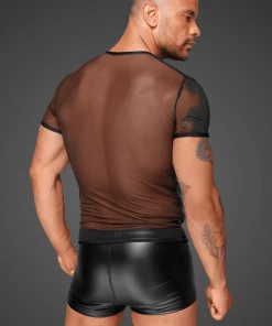 Noir Handmade Poland Mens Shirt Mesh And PVC H055