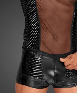 Noir Handmade Poland Mens Shirt Mesh And PVC H055 9 Noir Handmade Poland Mens Shirt Mesh And PVC H055