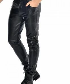 Patrice Catanzaro France Faux Leather Men`s Jeans Joss