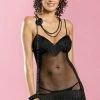 Obsessive Lingerie Poland Black Fringed Nightdress