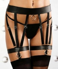 Lolitta Lingerie Garter Belts Black Leatherette Garter-belt