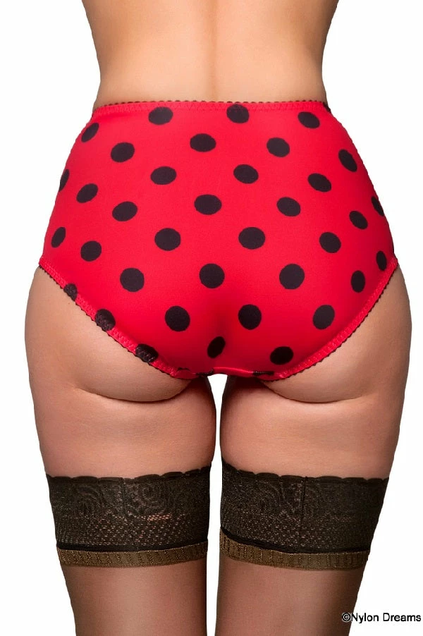 Nylon Dreams Dotty Betty Retro Red Knickers 4 Nylon Dreams Dotty Betty Retro Red Knickers