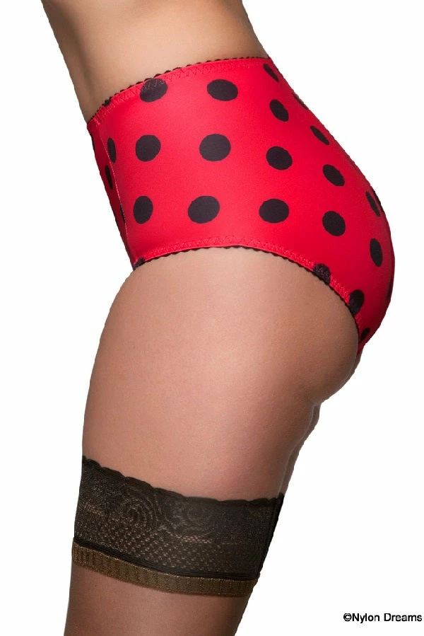 Nylon Dreams Dotty Betty Retro Red Knickers 5 Nylon Dreams Dotty Betty Retro Red Knickers