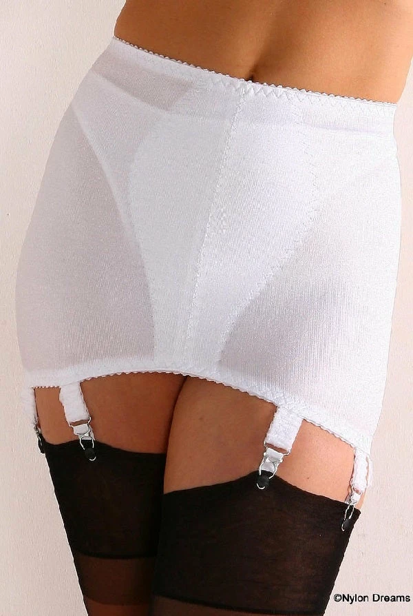 Nylon Dreams Lingerie 6 Strap White Girdle NDG6 3 Nylon Dreams Lingerie 6 Strap White Girdle NDG6