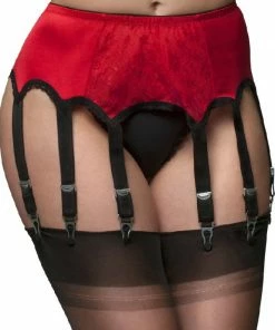 Nylon Dreams 10 Strap Red Suspender Belt NDL10