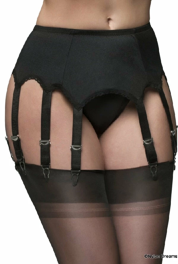 Nylon Dreams Lingerie 10 Strap Black Suspender Belt NDL11 3 Nylon Dreams Lingerie 10 Strap Black Suspender Belt NDL11