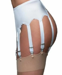 Nylon Dreams 10 Strap White Suspender Belt NDL11