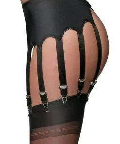 Nylon Dreams 12 Strap Black Suspender Belt NDL12 Lingerie