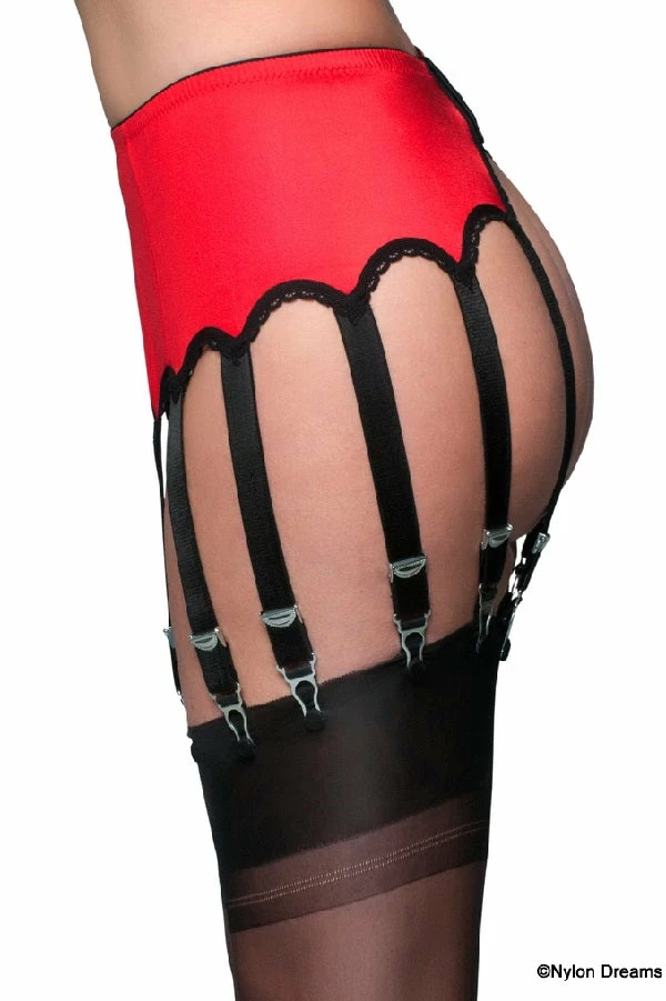 Nylon Dreams 12 Strap Red Suspender Belt NDL12 Lingerie 5 Nylon Dreams 12 Strap Red Suspender Belt NDL12 Lingerie