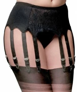 Nylon Dreams 12 Strap Black Suspender Belt NDL13 Lingerie