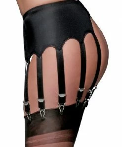 Nylon Dreams 12 Strap Black Suspender Belt NDL13 Lingerie