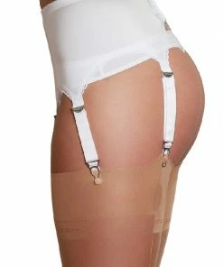 Nylon Dreams 6 Strap White Suspender Belt NDL2 Lingerie