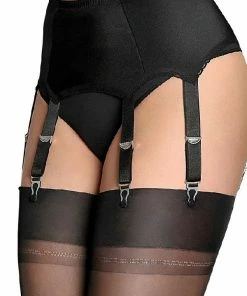 Nylon Dreams 6 Strap Black Suspender Belt NDL2 Lingerie