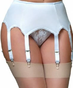 Nylon Dreams 8 Strap White Suspender Belt NDL3 Lingerie