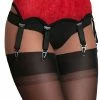 Nylon Dreams 6 Strap Red Lace Suspender Belt