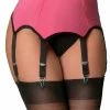 Nylon Dreams 6 Strap Pink And Black Suspender Belt NDL59