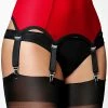 Nylon Dreams 6 Strap Red Power Mesh Suspender Belt Lingerie