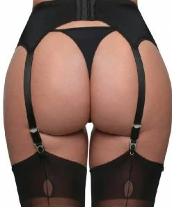 Nylon Dreams 4 Strap Black Suspender Belt NDL6 Lingerie