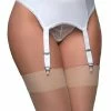Nylon Dreams Lingerie 4 Strap White Suspender Belt NDL6